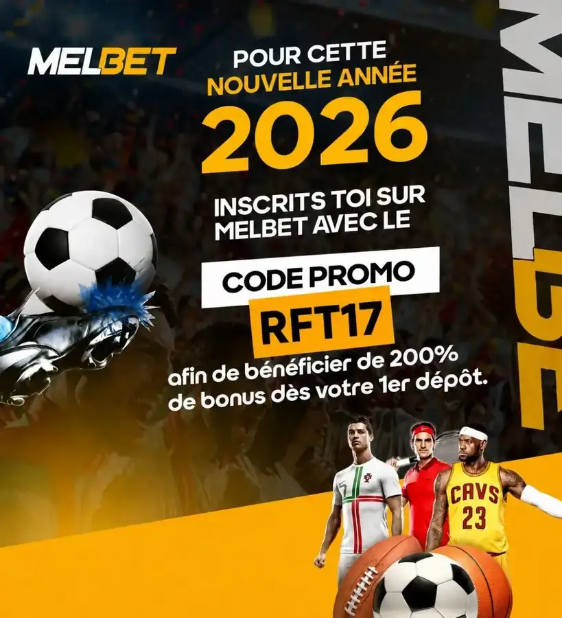 Code promo Melbet Mali 2026 — formulaire d'inscription avec le code RFT17